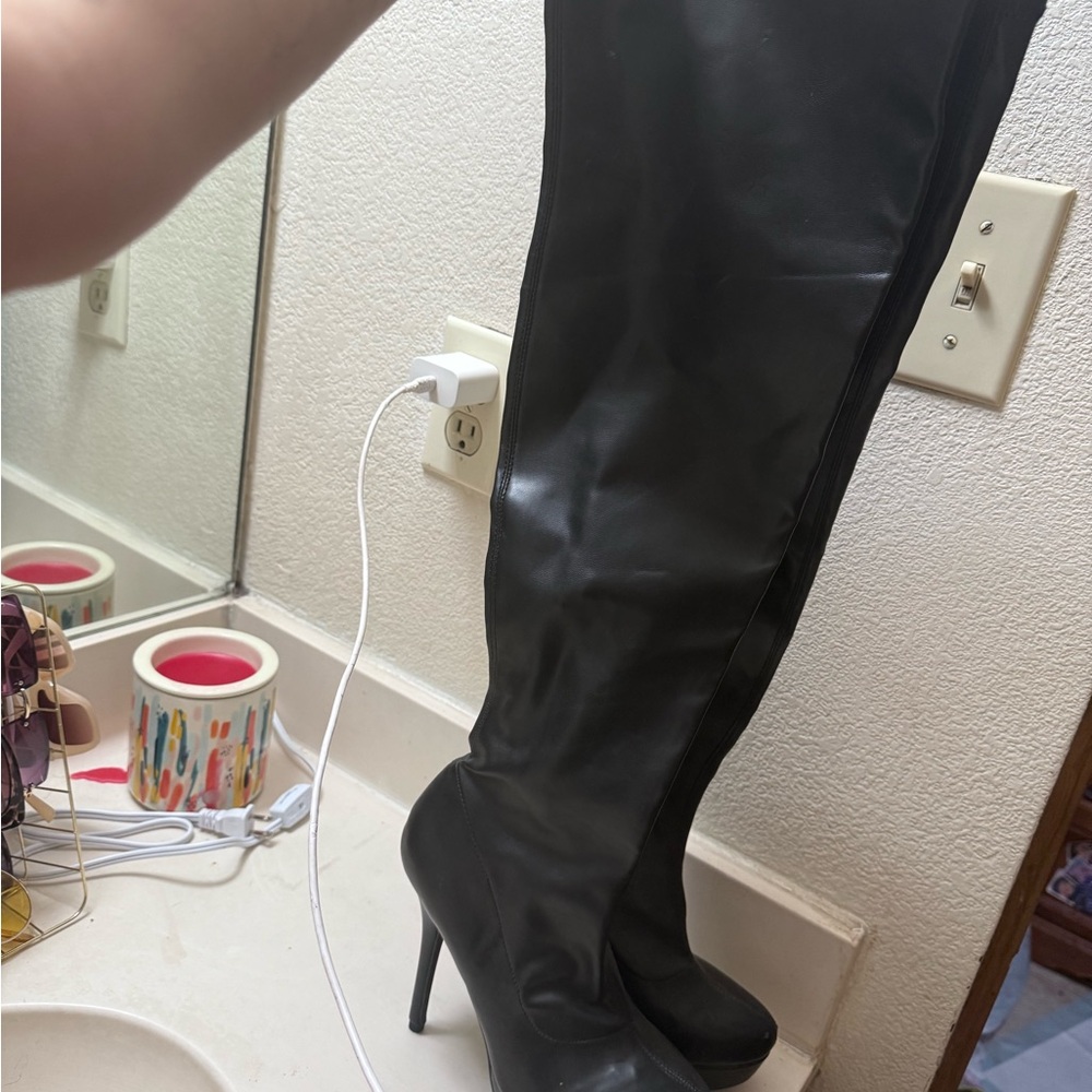 Black Knee-High Boots